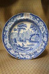 Early 19th Century English Blue and White Plate 