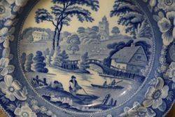 Early 19th Century English Blue and White Plate 