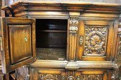 Early 20th Century 6 Door 2 Drawer Carved Court Cupboard