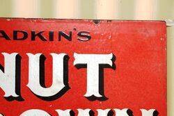 Early Adkins Nut Brown Tobacco Double Sided Enamel Sign 