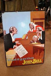 Early Antique John Bull Pictorial Enamel Advertising Sign