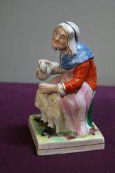 Early Antique Staffordshire Figure Cobblerand39s Wife C1850 