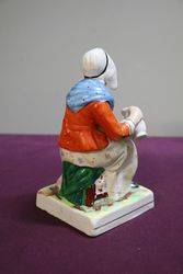 Early Antique Staffordshire Figure Cobblerand39s Wife C1850 