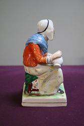 Early Antique Staffordshire Figure Cobblerand39s Wife C1850 