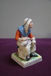 Early Antique Staffordshire Figure Cobblerand39s Wife C1850 