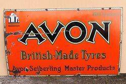 Early Avon BritishMade Tyres Enamel Sign 