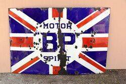 Early BP Union Jack Motor Spirit Enamel Sign 