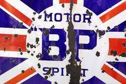 Early BP Union Jack Motor Spirit Enamel Sign 