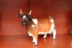 Early Beswick Family Of 3 Ayrshire Cattle BullCowCalf 