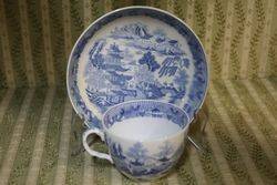 Early Blue + White CupSaucer English C1800 