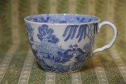 Early Blue and White Cup + Saucer English C1800 