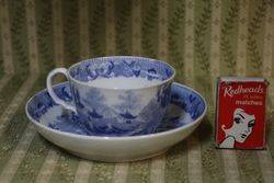 Early Blue and White Cup + Saucer English C1800 