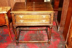 Early C20th English Oak Canteen Cutlery 2 Drawer Chest 