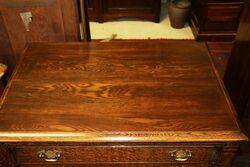 Early C20th English Oak Canteen Cutlery 2 Drawer Chest 