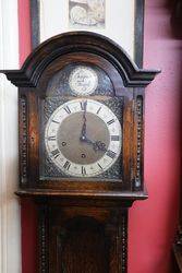 Early C20th English Oak Grand Mother Clock 