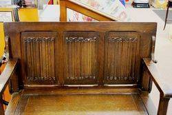 Early C20th English Oak Monks Bench
