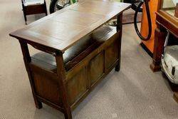 Early C20th English Oak Monks Bench