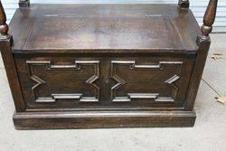 Early C20th English Oak Monks Bench