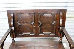 Early C20th English Oak Monks Bench