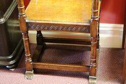 Early C20th English Oak Monks Seat 