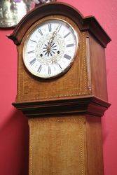 Early C20th Inlaid Grandmother Clock Hour + 12 Hour Striking Movement 