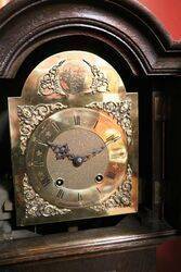 Early C20th Oak Brass Face Grand Mother Clock 