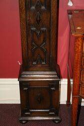 Early C20th Oak Brass Face Grandmother Clock