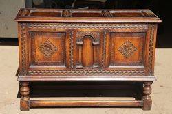 Early C20th Oak Coffer on Stand