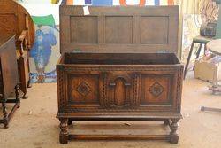 Early C20th Oak Coffer on Stand