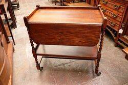 Early C20th Oak Drop side Tea Trolley 