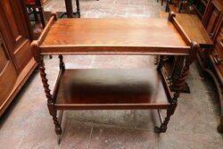 Early C20th Oak Drop side Tea Trolley 