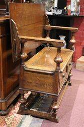 Early C20th Oak Monks Bench 