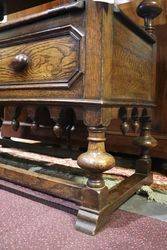 Early C20th Oak Monks Bench 