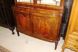 Early C20th Two Door Mahogany BookcaseCabinet 