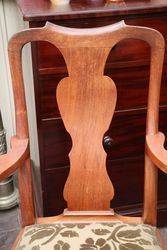 Early C20th Walnut Queen Anne Style Carver Chair 