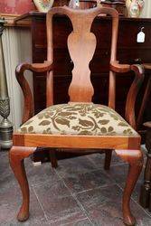 Early C20th Walnut Queen Anne Style Carver Chair 