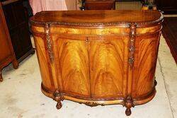 Early C20th Walnut Serpentine Shape Credenza 