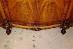 Early C20th Walnut Serpentine Shape Credenza 