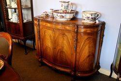 Early C20th Walnut Serpentine Shape Credenza 