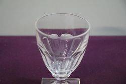 Early Faceted Incurved Bowl Square Base Glass
