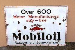 Early GargoyleMobiloil Vacuum Oil Company Enamel Sign 