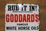 Early Goddards Horse Oil Advertising  Enamel Sign