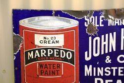 Early John H Fuller Marpedo Water Paint Enamel Sign 