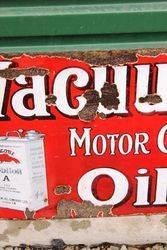 Early Pictorial Vacuum Post Mount Enamel Sign