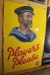 Early Players Please Yellow Ground Enamel Sign