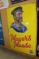 Early Players Please Yellow Ground Enamel Sign