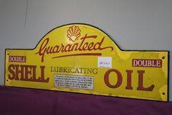 Early Shell Harbor Bridge Double Guaranteed Enamel Sign 