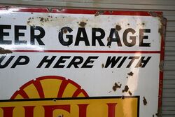 Early Shell Pioneer Garage Enamel Advertising Sign  