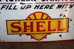 Early Shell Pioneer Garage Enamel Advertising Sign  