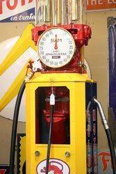 Early Siam Clock Face Manual Petrol Pump